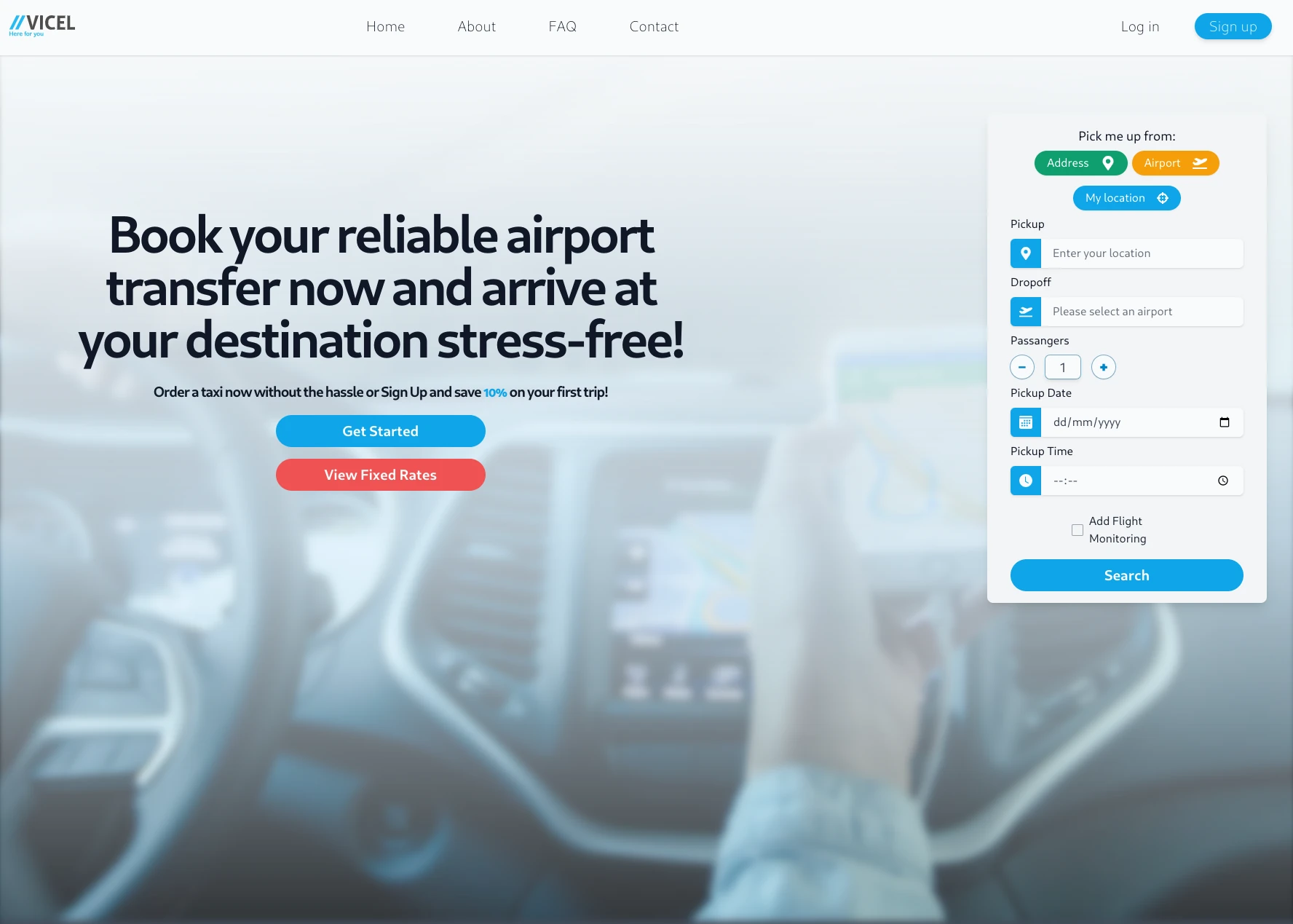 Vicel Airport Taxis Website